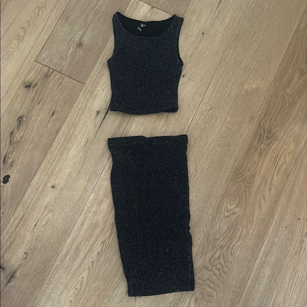 Black Sparkly Two-Piece Set